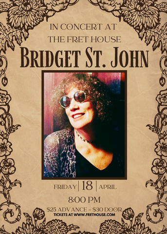 Bridget St John In Concert, Friday April 18, 8:00 pm