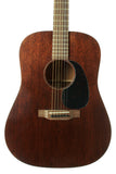 Acoustic guitar with a wooden finish on a white background