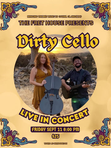 Dirty Cello In Concert at The Fret House, FRIDAY Sept 11 8:00pm
