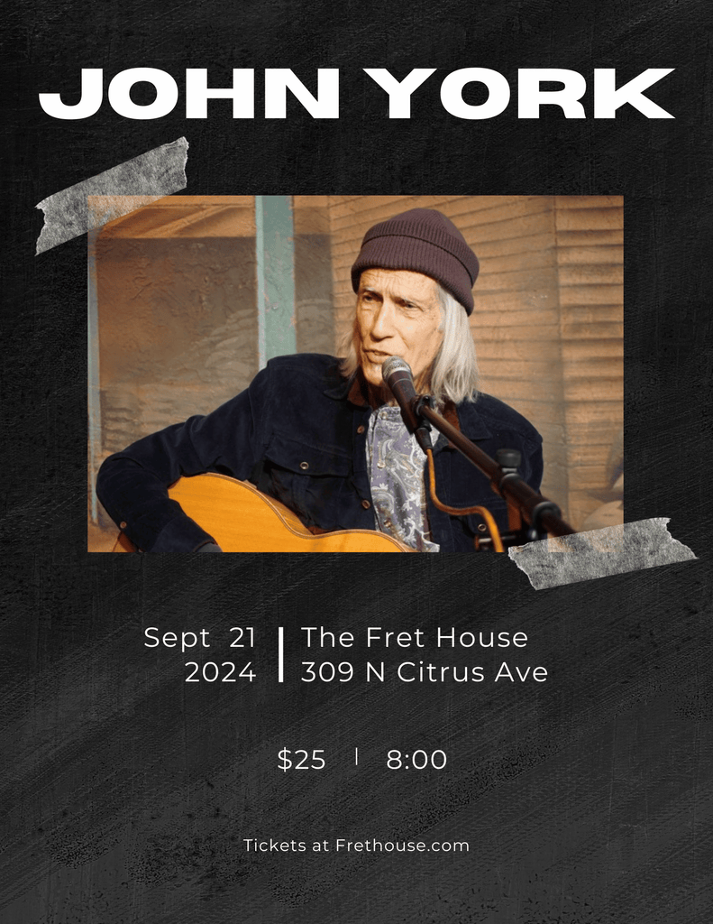 John York In Concert. Saturday, Sept 21, 2024, 8:00 pm