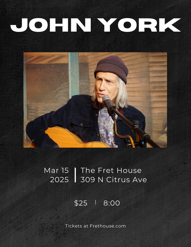 John York In Concert. Saturday, March 15, 2025, 8:00 pm