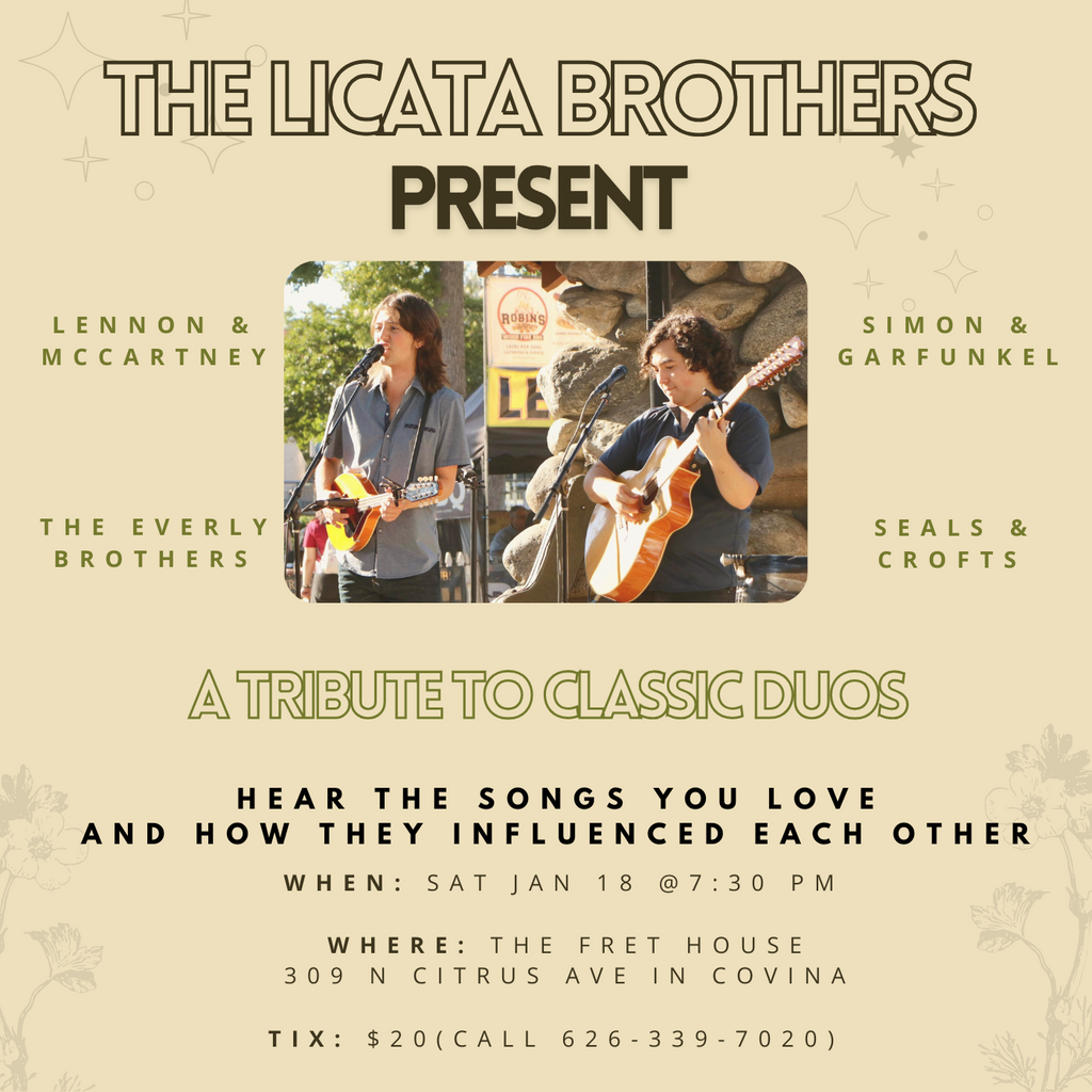 The Licata Brothers - A Tribute to Classic Duos, Satrurday, January 18, 8:00 pm