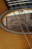 Close-up of a Martin guitar serial number