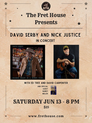 David Serby and Nick Justice In Concert, Saturday, June 13, 8pm
