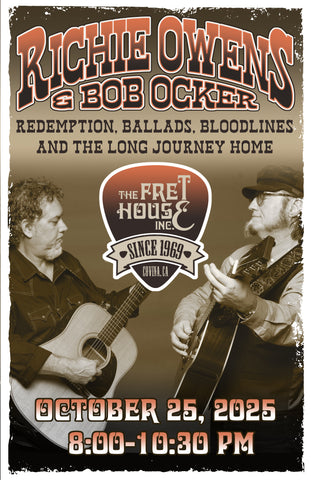 Richie Owens and Bob Ocker In Concert, Saturday Oct 25, 8:00pm